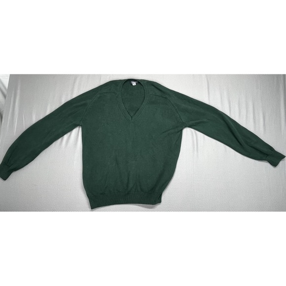 Lands' End Direct Merchants Other - Vintage Lands' End Men's Large Green V-Neck 100% Cotton Sweater Made in USA